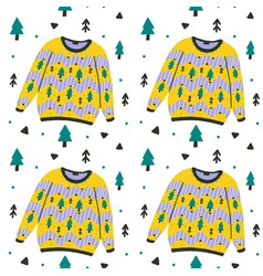 Ugly Sweater Pattern With Christmas Tree