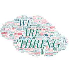 Big Word Cloud With Words We Are Hiring Workforce