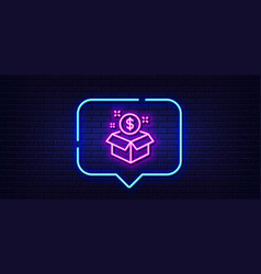 Post Package Line Icon Paid Service Sign Neon