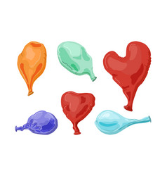 Various Deflated Balloons Cartoon