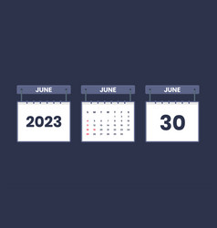 30 June 2023 Calendar Icon For Schedule