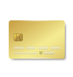 Gold Credit Plastic Card With Emv Chip Mock Up