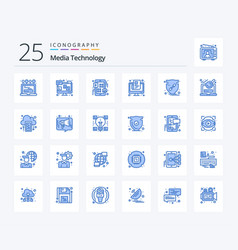 Media Technology 25 Blue Color Icon Pack