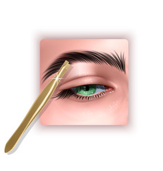 Plucking Brows Hair Metal Tweezers For Eyebrows