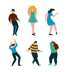 Positive Young Man And Woman Dancing Moving Hands