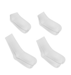 White Sport Socks Mockup Calf Ankle Low