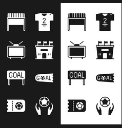 Set Football Stadium Match On Tv Goal Jersey