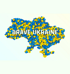 Brave Ukraine Cutout Paper Hearts Map Border