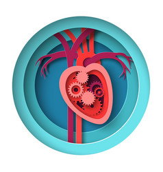 Heart Mechanism Medical Paper Cut Craft