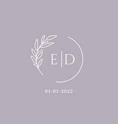 Initial Monogram Ed Wedding Logo With Decorative