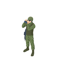 Isometric Military Soldier Scout In Battle