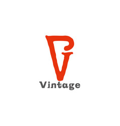 Letter Rv Vintage Simple Linked Font Logo