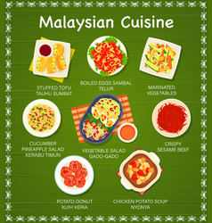 Malaysian Food Meat And Vegetable Meals Menu