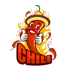 Modern Mascot Chili Pepper Logo