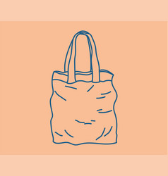 Tote Bag Or Textile Bag In Hand Drawn Outline