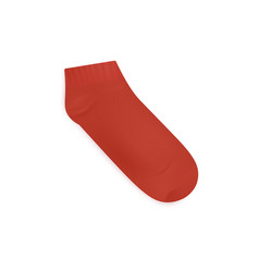 Low Cut Red Sock 3d Mockup Quarter Non