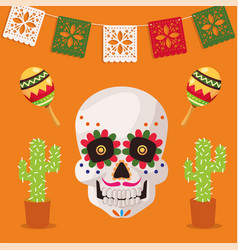 Catrina Skull And Cactus