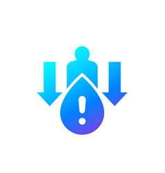 Dehydration Low Body Water Icon On White