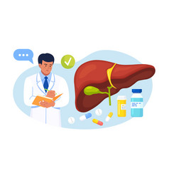 Doctor Examining Human Liver For Hepatitis Cancer