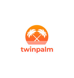 Twin Palm Tree Logo