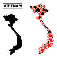 War Mosaic Map Of Vietnam