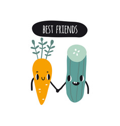 Best Friends Print With Carrot And Cucmber