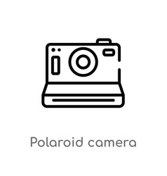 Outline Polaroid Camera Icon Isolated Black