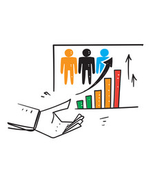 Hand Drawn Doodle Population Growth Icon Chart