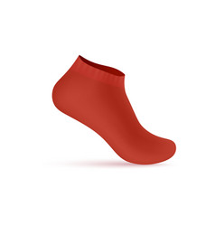 Red Low Cut Sock Realistic 3d Mockup Hidden Non