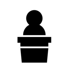 Silhouette Icon Of A Person Speaking At A Podium