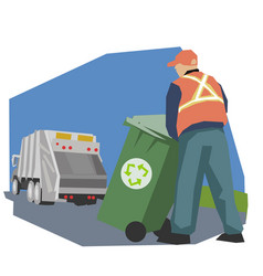 Man Working Recycling Waste And Garbage Services