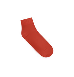 Mockup Of Red Short Sock To Ankle Realistic