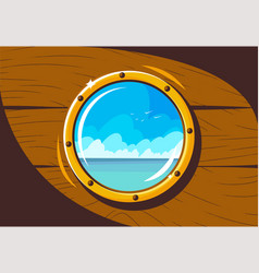 Porthole In Hull A Wooden Ship