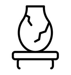 Cracked Vase Icon Outline Making Art