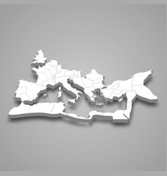 3d Isometric Map Of Roman Empire Isolated