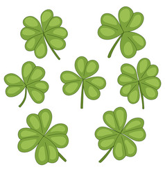 Collection Of Clover Leaves With Three And Four