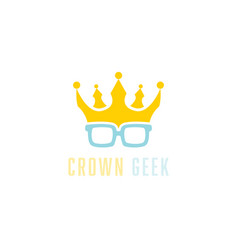 Crown Geek Logo Design Symbol