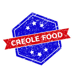 Hexagonal Bicolor Creole Food Seal With Unclean