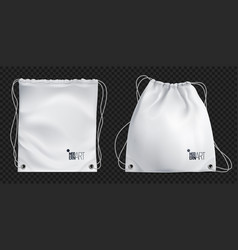 Realistic Drawstring Bag Transparent Set