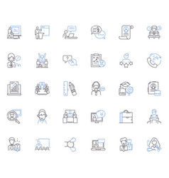 Labor Inputs Line Icons Collection Workers