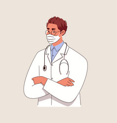 Young Male Doctor Character With Stethoscope