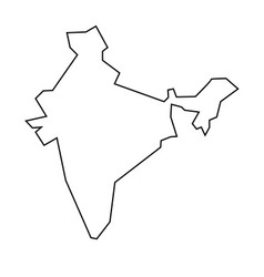 India Country Map Thin Outline Icon