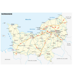 Road Map New French Region Normandy