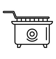 Deep Fryer Icon Outline Fry Basket