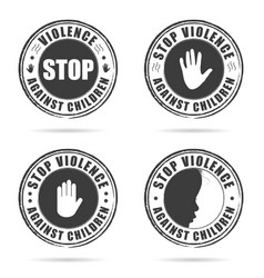 Grunge Rubber Stop Violence Against Children Sign