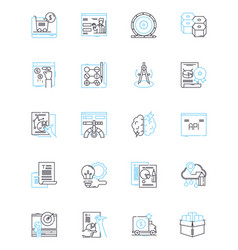 Sales Company Linear Icons Set Growth Prospects