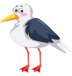 Seagull Bird In Cartoon Style