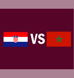 Croatia Vs Morocco Flag Emblem Symbol Design