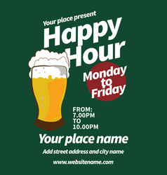 Happy Hour Flyer Poster Social Media Post Design