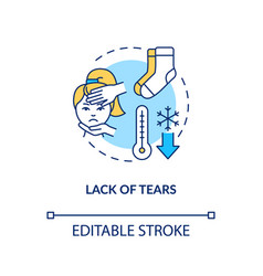 Lack Tears Concept Icon Woman With Dry Eyes